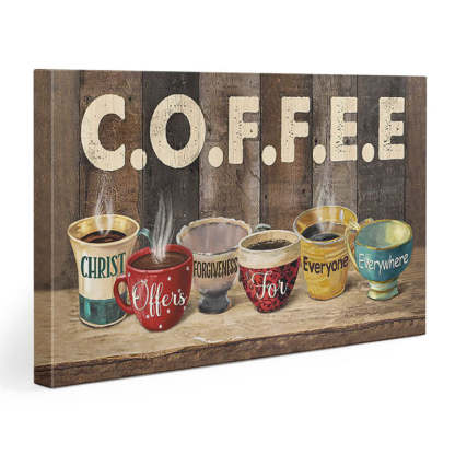 Coffee Christ Offers - D373 - Gallery Wrapped Canvas Prints
