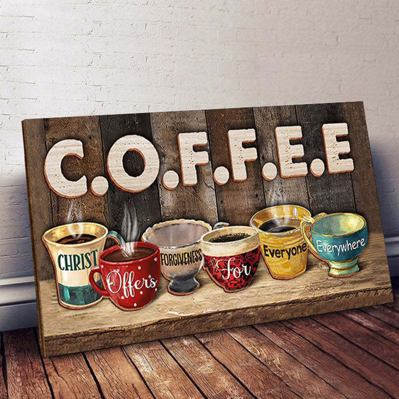 Coffee Christ Offers - D373 - Gallery Wrapped Canvas Prints
