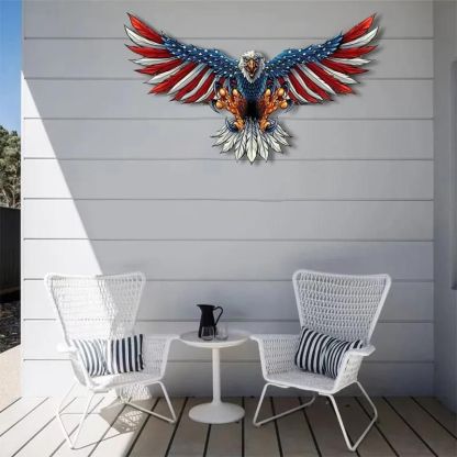 Bald Eagle with Flag Wings