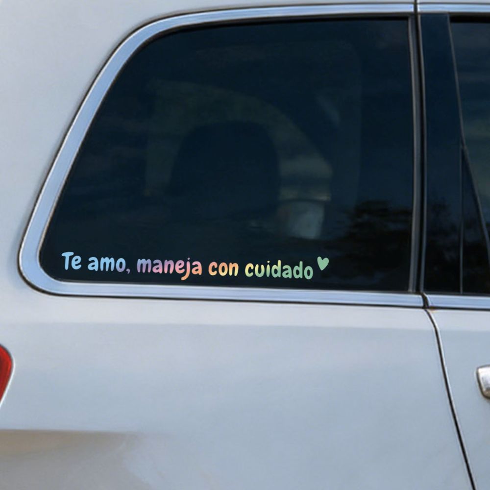 "Te Amo Maneja Con Cuidado" Car Mirror Decal Set – Cute Reflective Vinyl Stickers