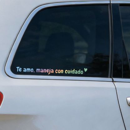 "Te Amo Maneja Con Cuidado" Car Mirror Decal Set – Cute Reflective Vinyl Stickers