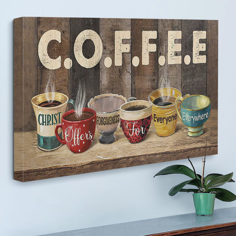 Coffee Christ Offers - D373 - Gallery Wrapped Canvas Prints