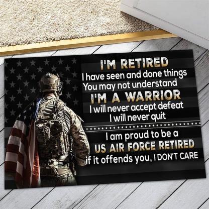 I Am A Warrior - Veteran - D326 - Doormat