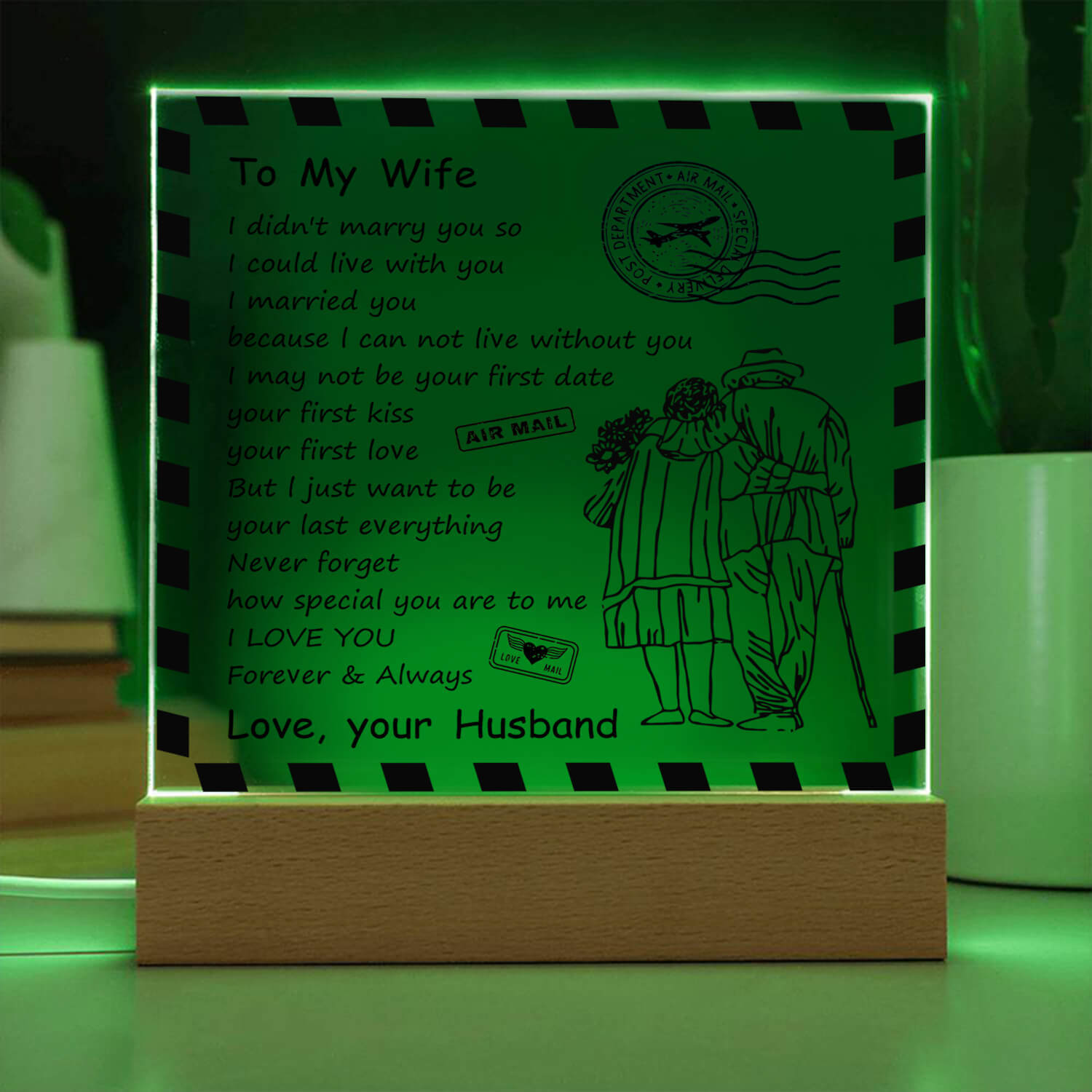 To My Wife - D348 -  LED Acrylic Plaque