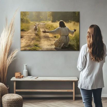 My Sheep Hear My Voice - D369 - Gallery Wrapped Canvas Prints