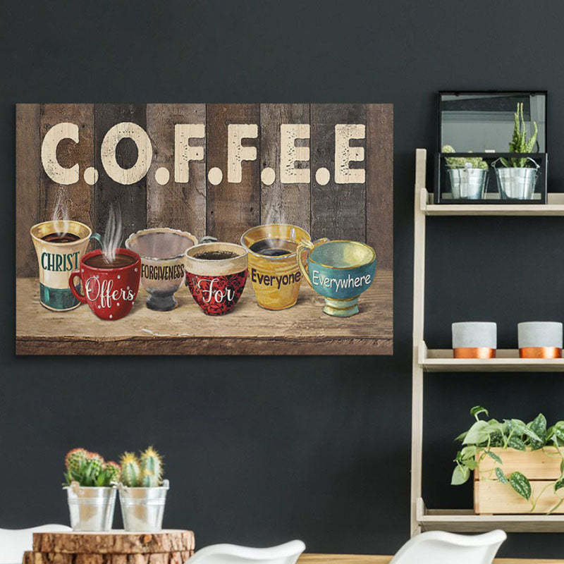Coffee Christ Offers - D373 - Gallery Wrapped Canvas Prints