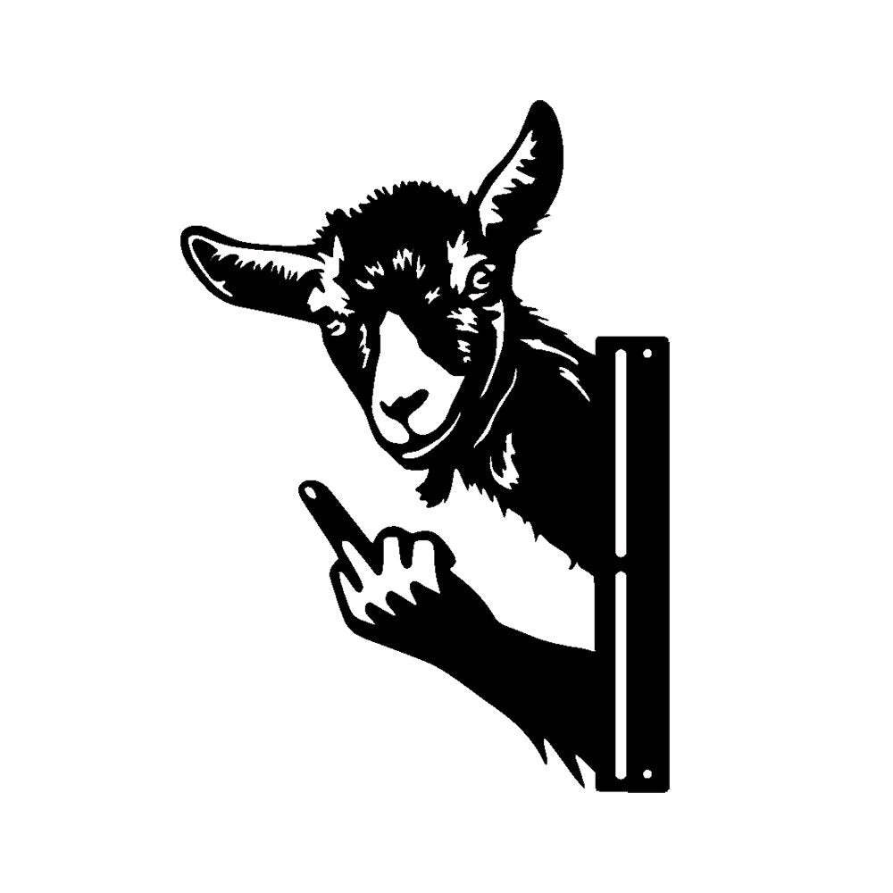 Peeping Middle Finger Animal Metal Sign - Yard Art Decor