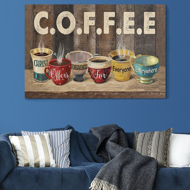 Coffee Christ Offers - D373 - Gallery Wrapped Canvas Prints