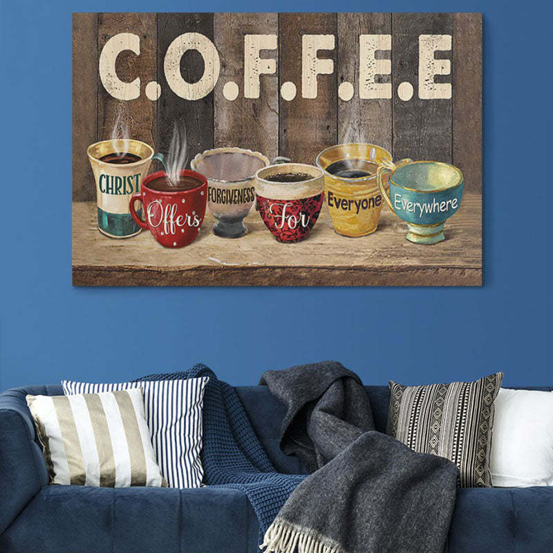 Coffee Christ Offers - D373 - Gallery Wrapped Canvas Prints