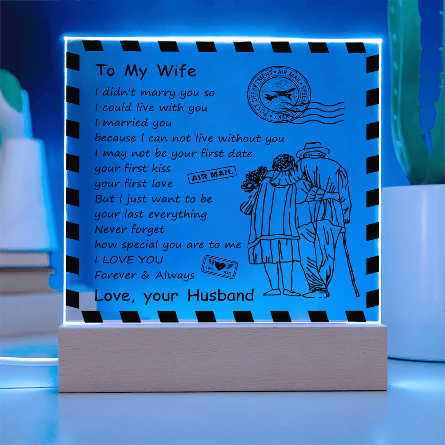 To My Wife - D348 -  LED Acrylic Plaque