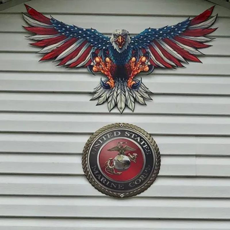 Bald Eagle with Flag Wings
