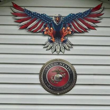 Bald Eagle with Flag Wings