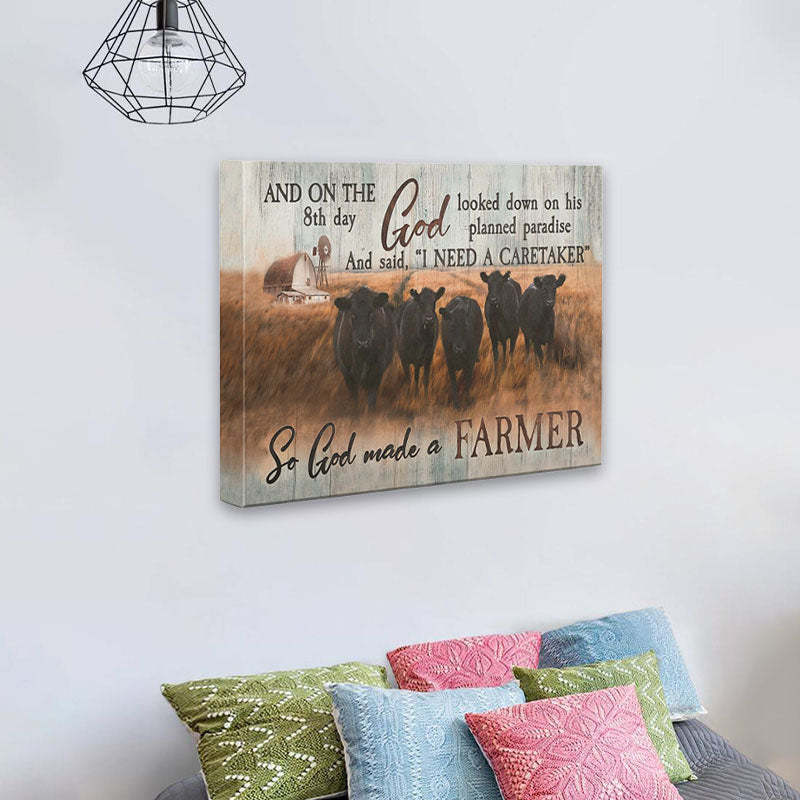 God Made a Farmer - D364 - Gallery Wrapped Canvas Prints