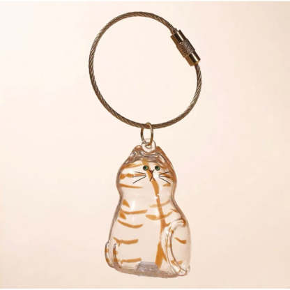 Orange Cat Hair Collector Keychain Charm Memorial Storage Box HC027