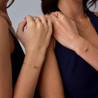 14K Gold Plated Adjustable Matching Bracelets for Women – Heart Charm and BFF Friendship Styles