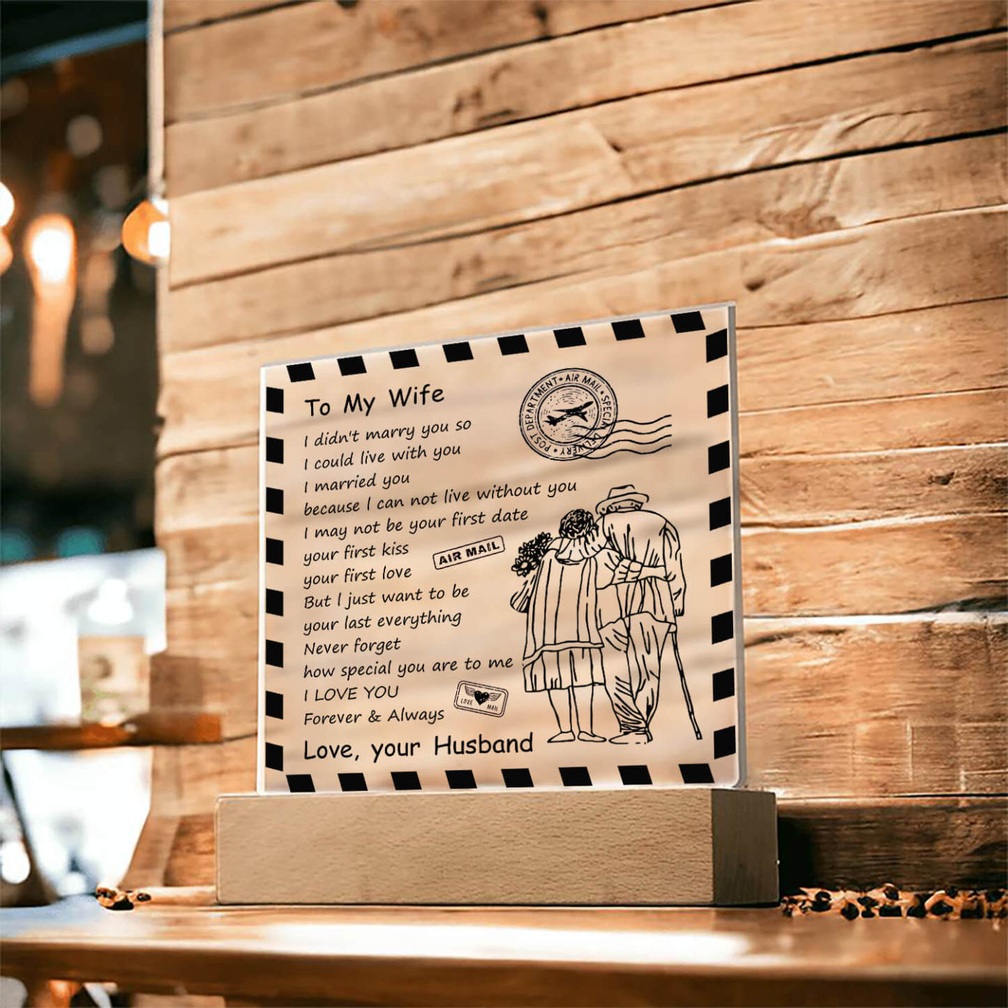 To My Wife - D348 -  LED Acrylic Plaque