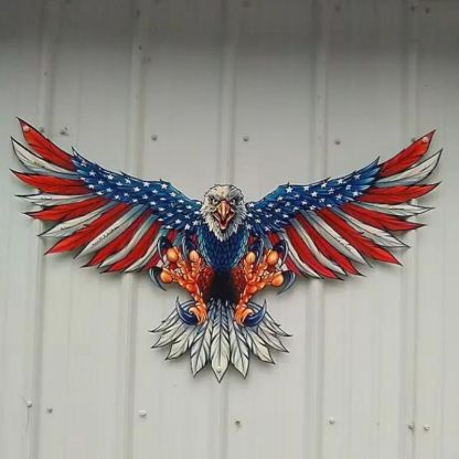 Bald Eagle with Flag Wings