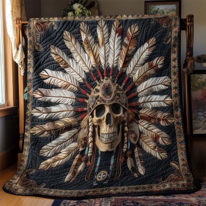 Aboriginal skull blanket - J076 - Premium Blanket