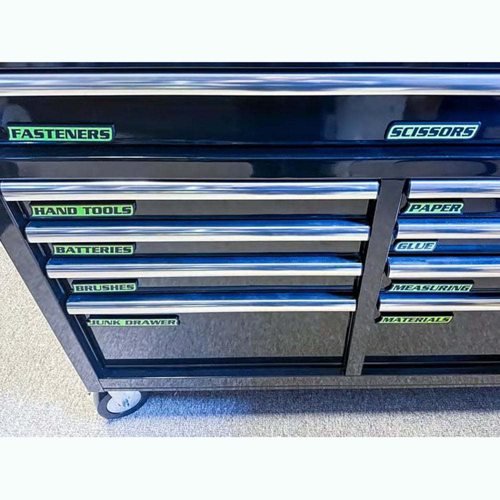 Premium Magnetic Toolbox Labels for Tool Organization - 12 Pack of High Quality 3D Printed Magnets