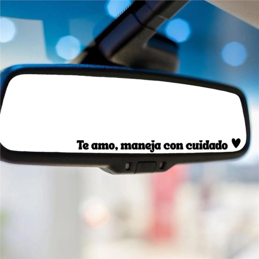 "Te Amo Maneja Con Cuidado" Car Mirror Decal Set – Cute Reflective Vinyl Stickers