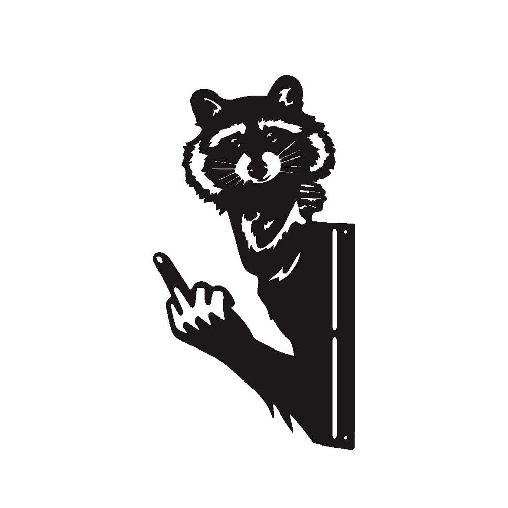 Peeping Middle Finger Animal Metal Sign - Yard Art Decor