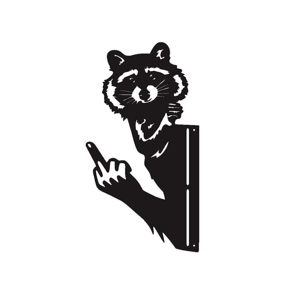 Peeping Middle Finger Animal Metal Sign - Yard Art Decor