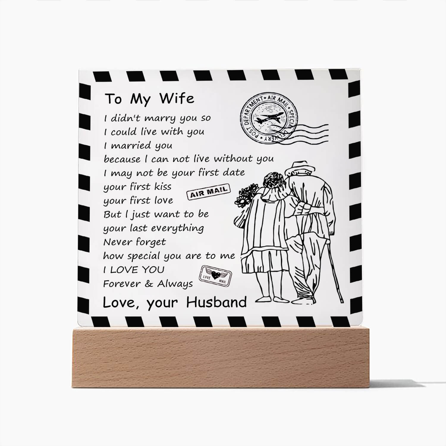 To My Wife - D348 -  LED Acrylic Plaque