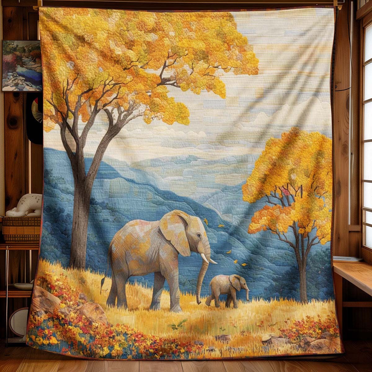 Savanna Elephant Blanket - J074 - Premium Blanket