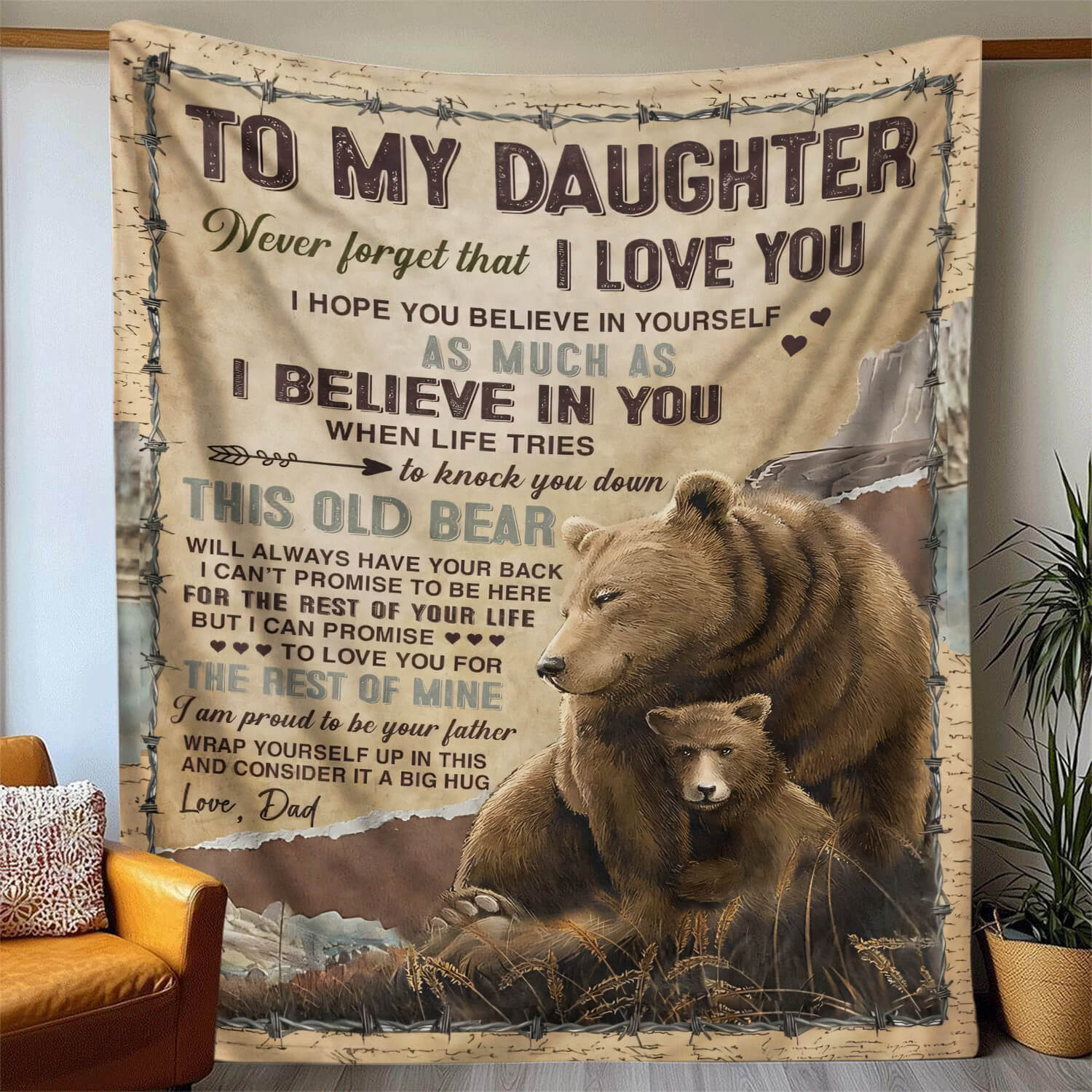 I Believe In You - A932 - Brown Bear Premium Blanket