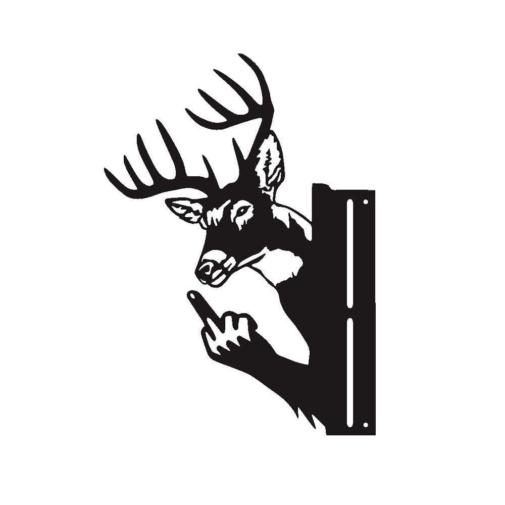 Peeping Middle Finger Animal Metal Sign - Yard Art Decor