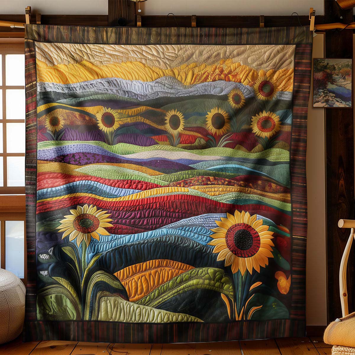 Country Sunflower Blanket - C026 - Premium Blanket