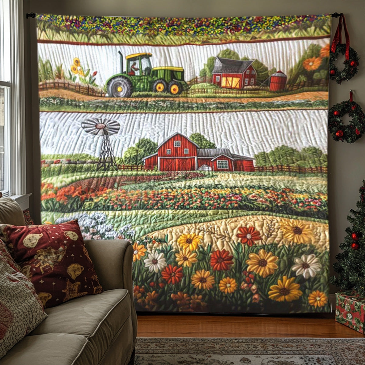 Barnyard Blossom Blanket - C027 - Premium Blanket