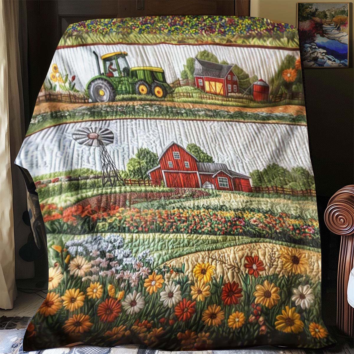 Barnyard Blossom Blanket - C027 - Premium Blanket
