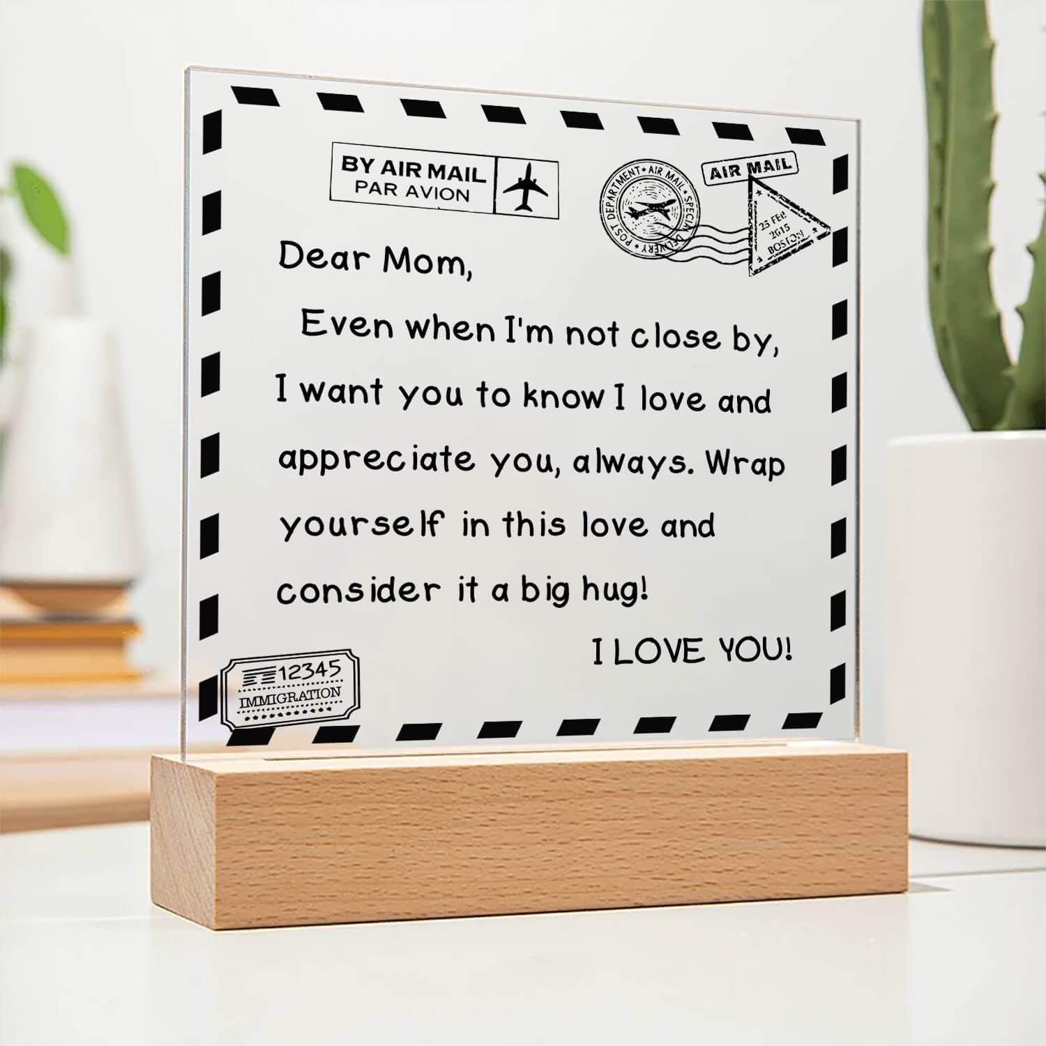 To My Mom - I Love You - D351 -  LED Acrylic Plaque
