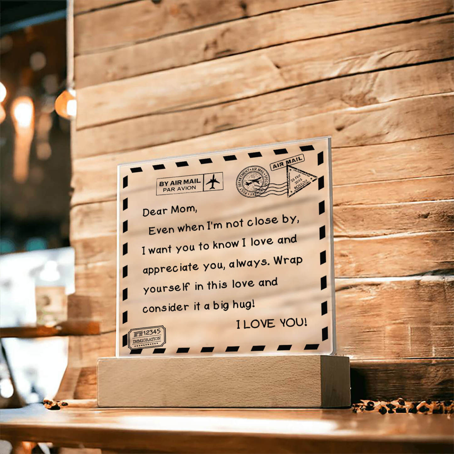 To My Mom - I Love You - D351 -  LED Acrylic Plaque