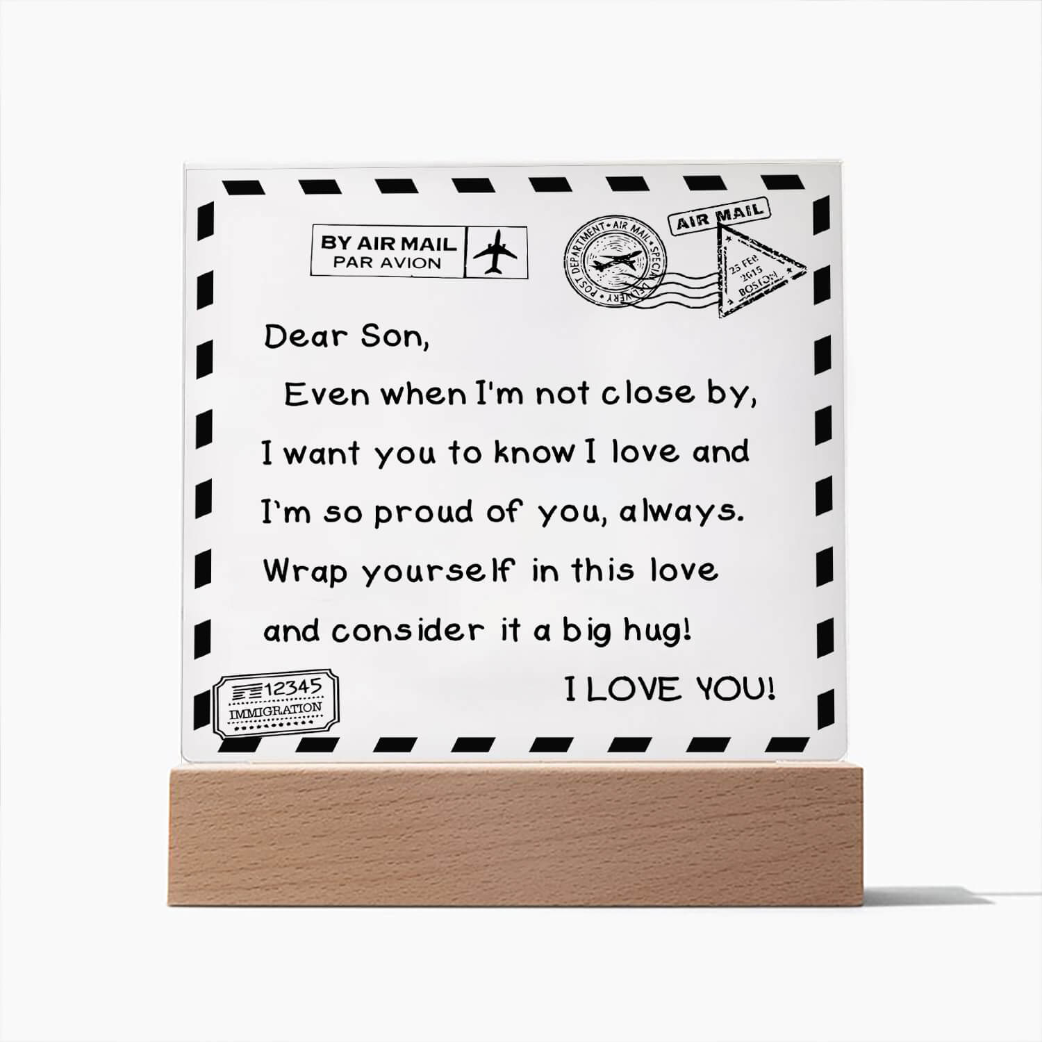To My Son - I Love You - D351 -  LED Acrylic Plaque