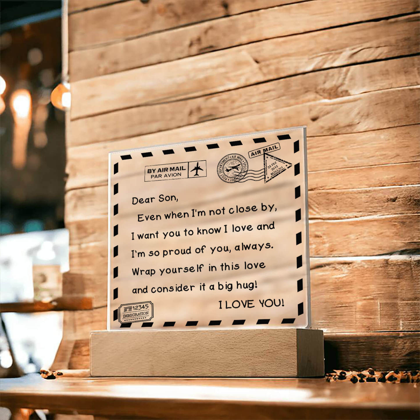 To My Son - I Love You - D351 -  LED Acrylic Plaque