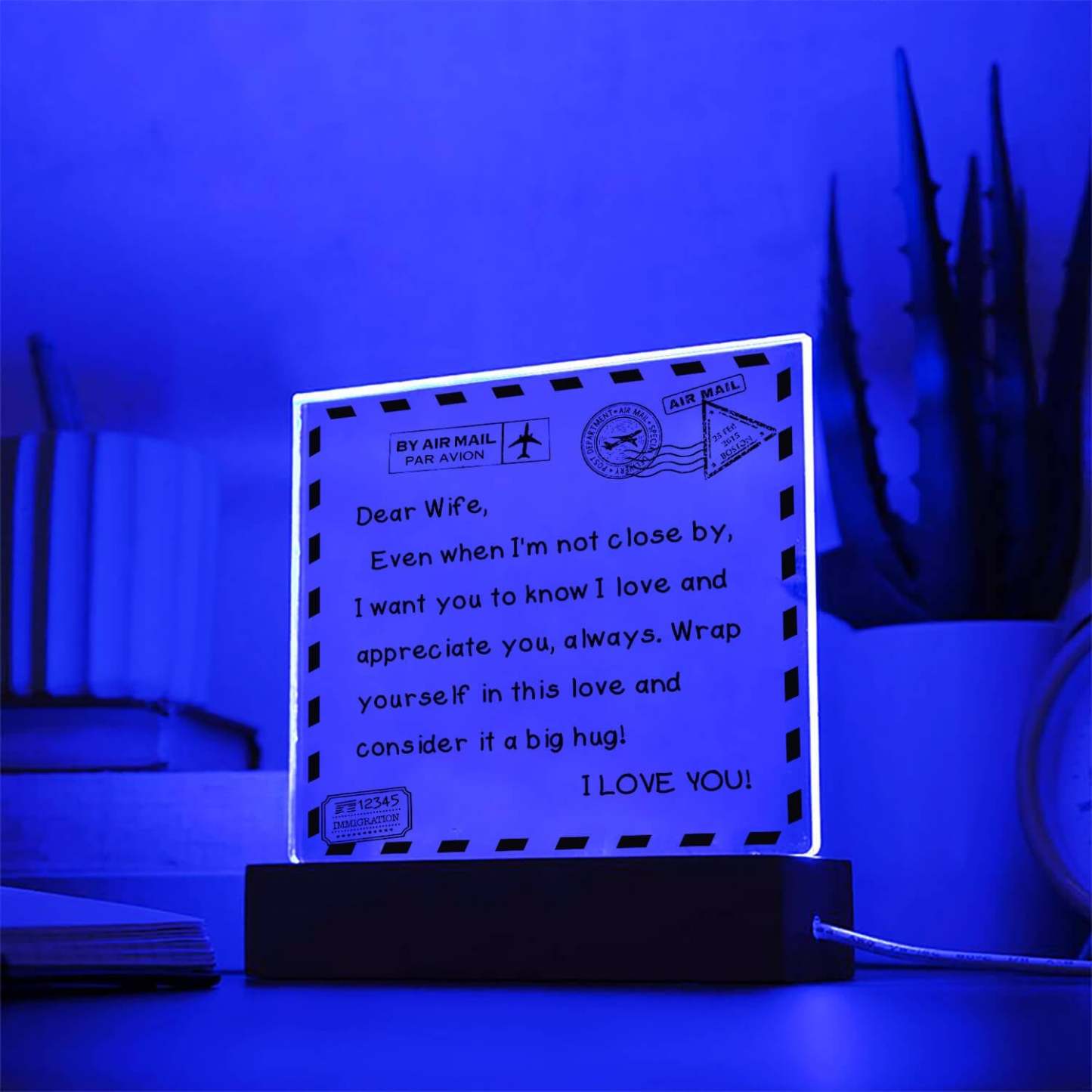 To My Wife - I Love You - D351 -  LED Acrylic Plaque