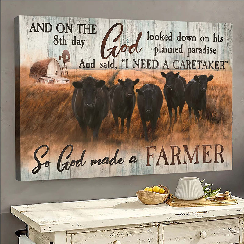 God Made a Farmer - D364 - Gallery Wrapped Canvas Prints