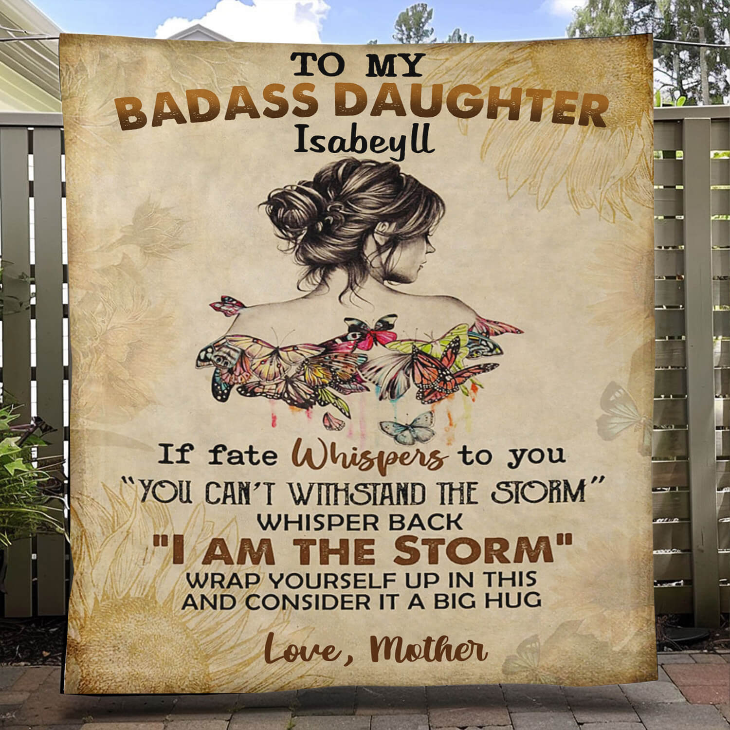To My Daughter/Granddaughter - D393 - Personalized Custom Blanket