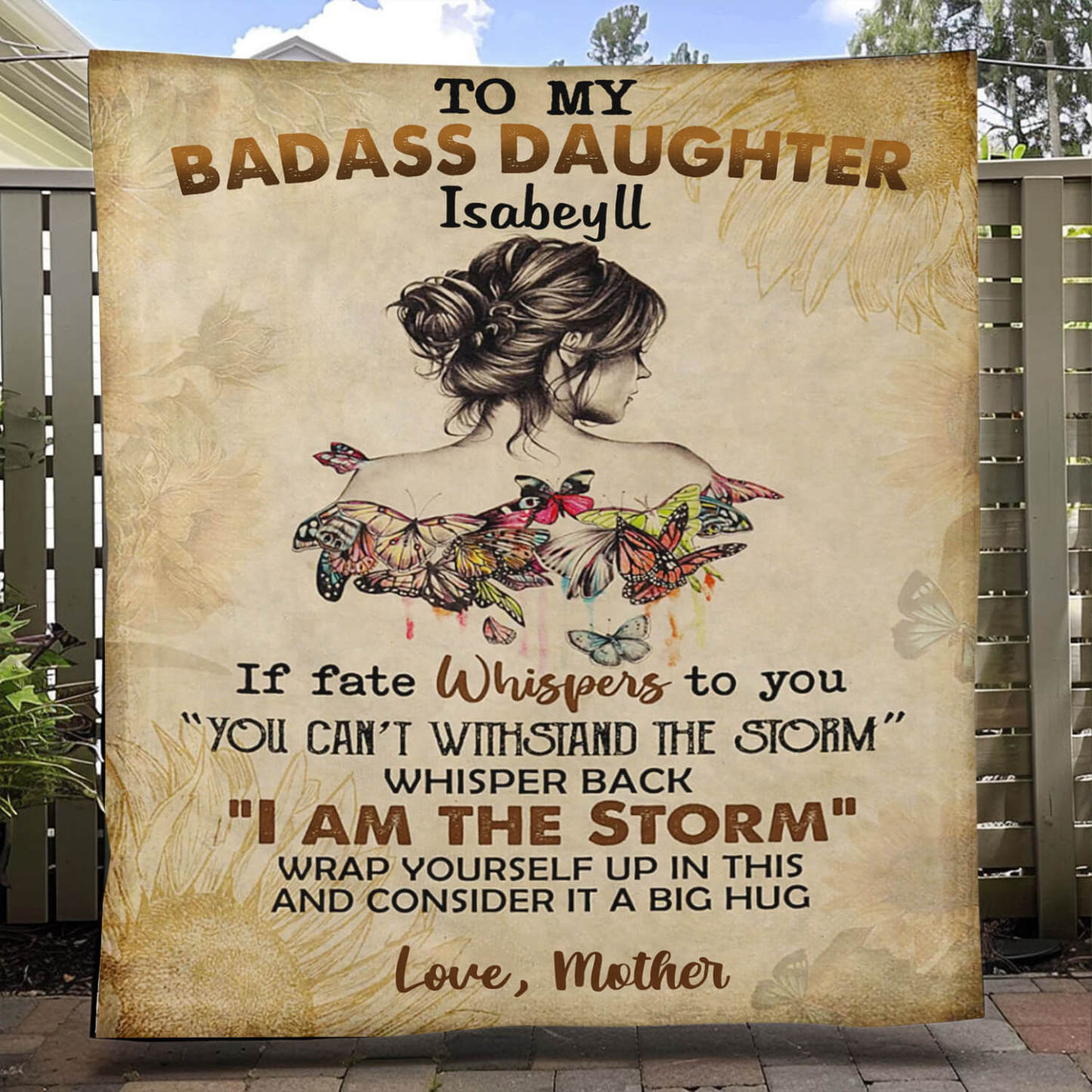 To My Daughter/Granddaughter - D393 - Personalized Custom Blanket