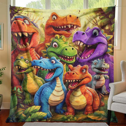 Cute Dinosaurs Blanket - H480 - Premium Blanket