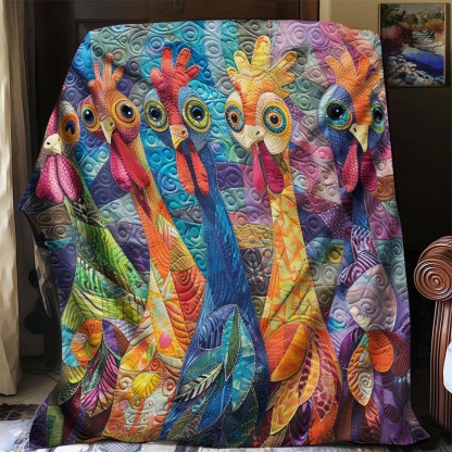 Whimsical Chickens Blanket - J069 - Premium Blanket