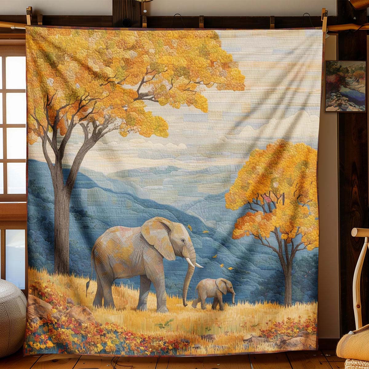 Savanna Elephant Blanket - J074 - Premium Blanket