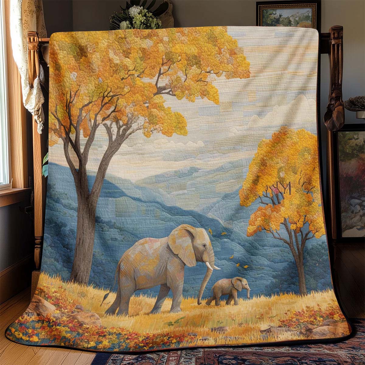 Savanna Elephant Blanket - J074 - Premium Blanket