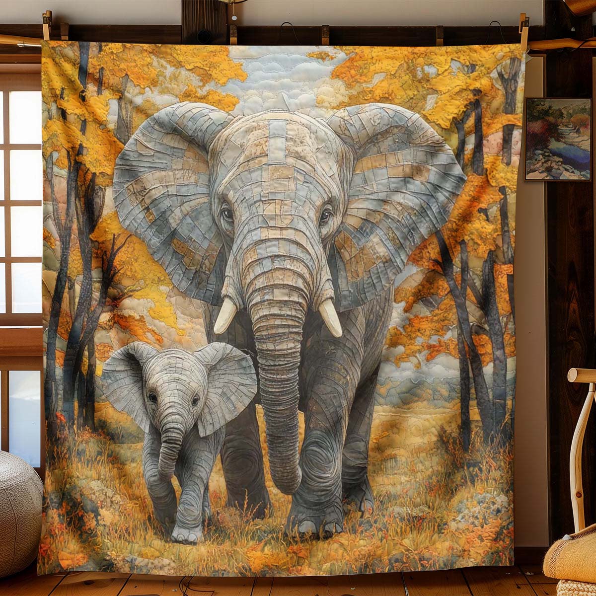 Forest Elephant Blanket - J075 - Premium Blanket