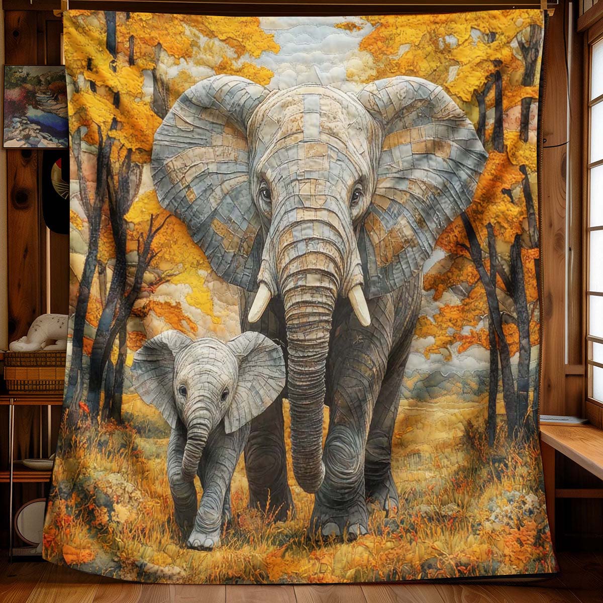 Forest Elephant Blanket - J075 - Premium Blanket