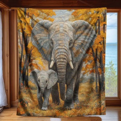 Forest Elephant Blanket - J075 - Premium Blanket