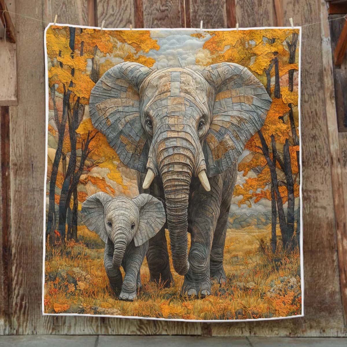 Forest Elephant Blanket - J075 - Premium Blanket