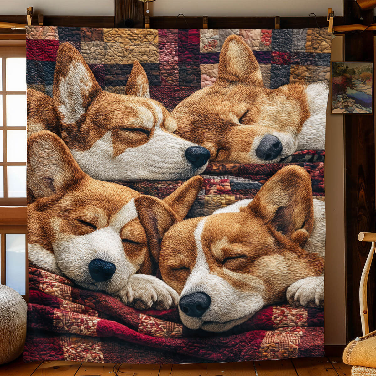 Sleeping Corgi Blanket - J080 - Premium Blanket